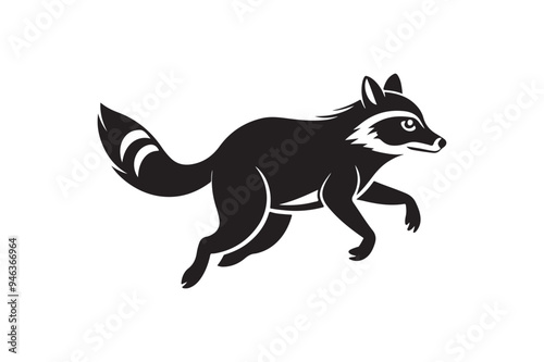 Raccoon silhouette vector illustration