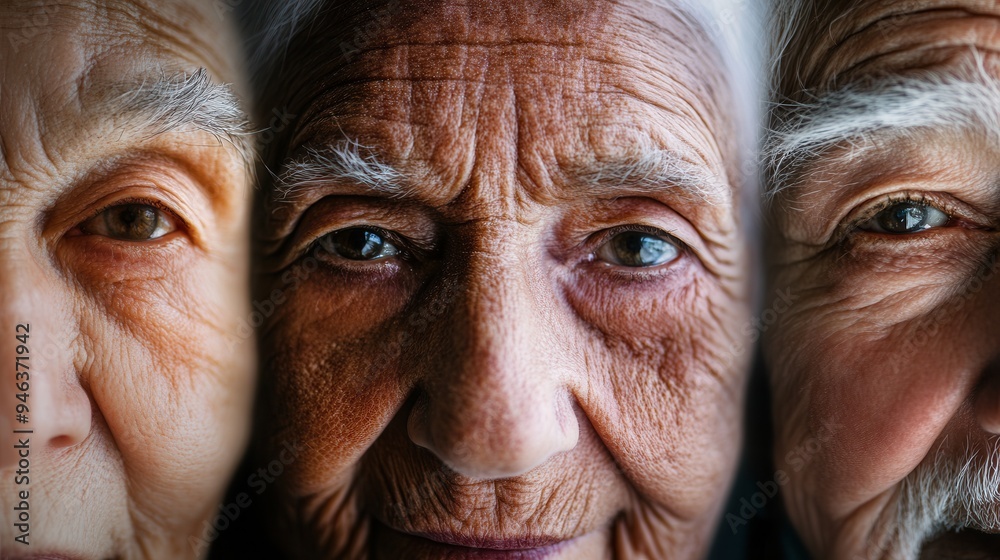 Elderly men representing different ethnicities display their wise and calm expressions, highlighting the beauty of age and experience during daylight hours. Generative AI Elderly men representing different ethnicities display their wise and calm expressions, highlighting the beauty of age and experience during daylight hours. Generative AI