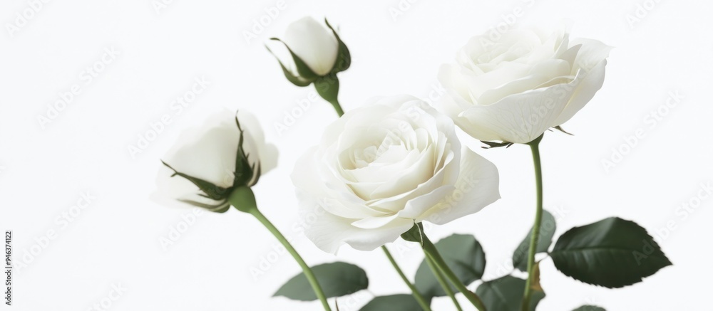 White Roses on White Background