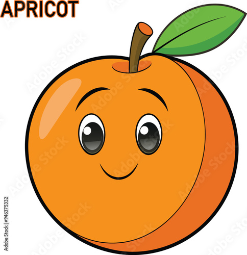 apricot fruits cartoon vector art illustration design