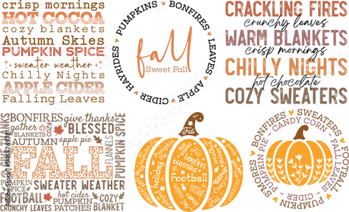 retro fall sublimation design bundle