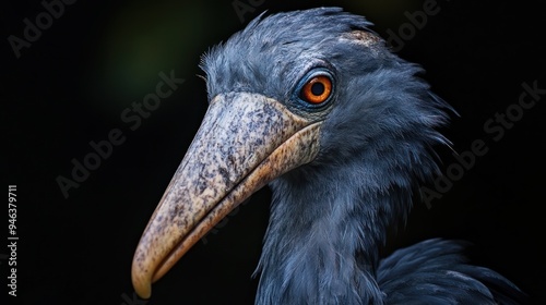 Bird species the shoebill or with the Latin name balaeniceps rex is characterized by its large beak and long legs background wallpaper AI generated image