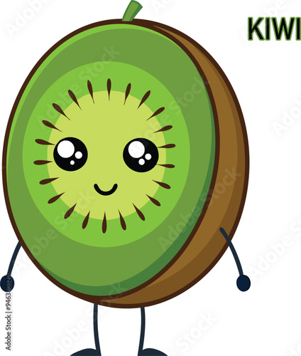 kiwi fruits cartoon vector art illustration design