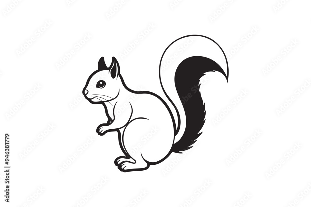 Obraz premium Squirrel silhouette vector art illustration