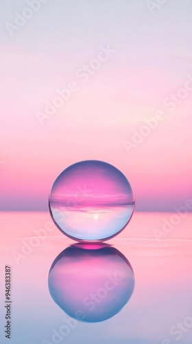 A pink ball in the sky