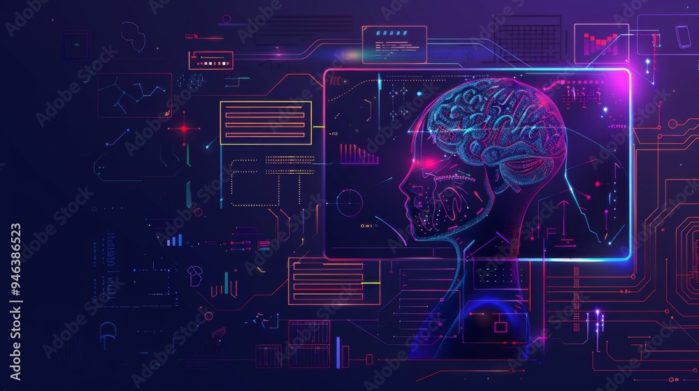 E learning technology concept. AI and machine learning enhance personalised learning. Technology course, teaching, business training. e-learning, online education, education, internet learning. E learning technology concept. AI and machine learning enhance personalised learning. Technology course, teaching, business training. e-learning, online education, education, internet learning.