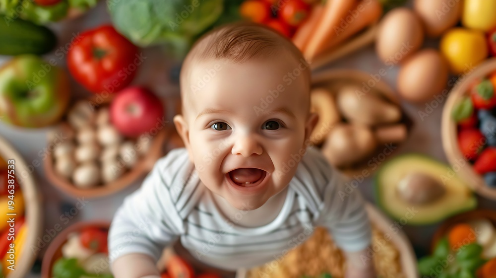 Obraz premium an image that beautifully connection between maternal nutrition and infant growth : Generative AI