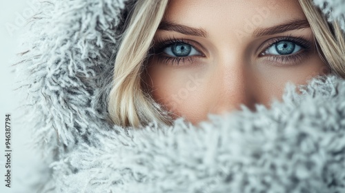 A detailed close-up of gray fluffy fur texture, emanating a cozy, warm, and soft feel. The intricate details highlight the fluffiness and the comforting nature of the material.