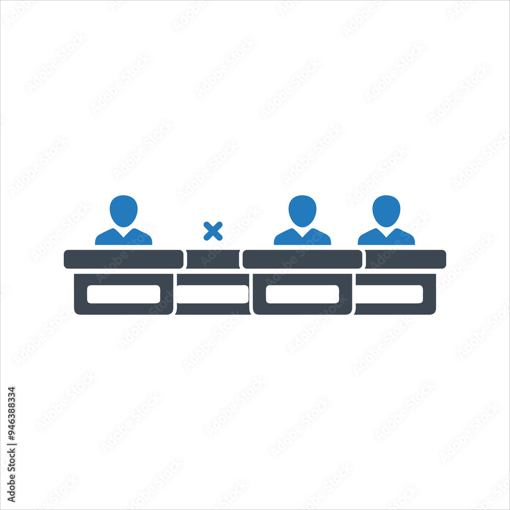 Attendance icon. Students in the classroom icon Attendance icon. Students in the classroom icon