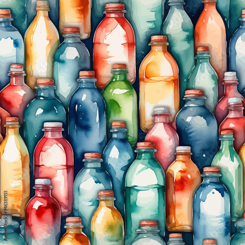 Bottle Ilustration Painting Background Very Cool