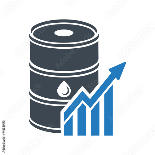 Oil icon. Oil price surge. Oil industry. Price per barrel icon