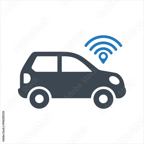 GPS car tracker icon. Vehicle tracking system. Location of a vehicle icon