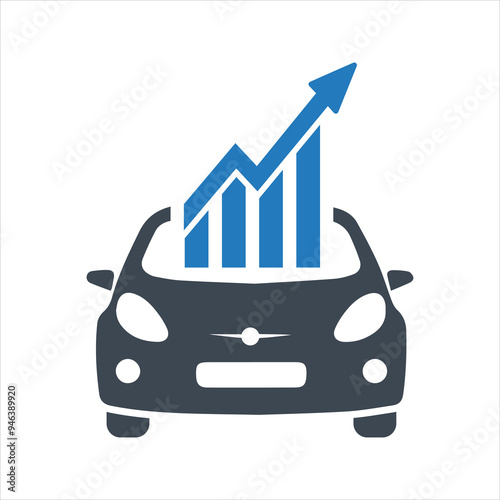 Car running costs icon. Cost of living. Price growth icon