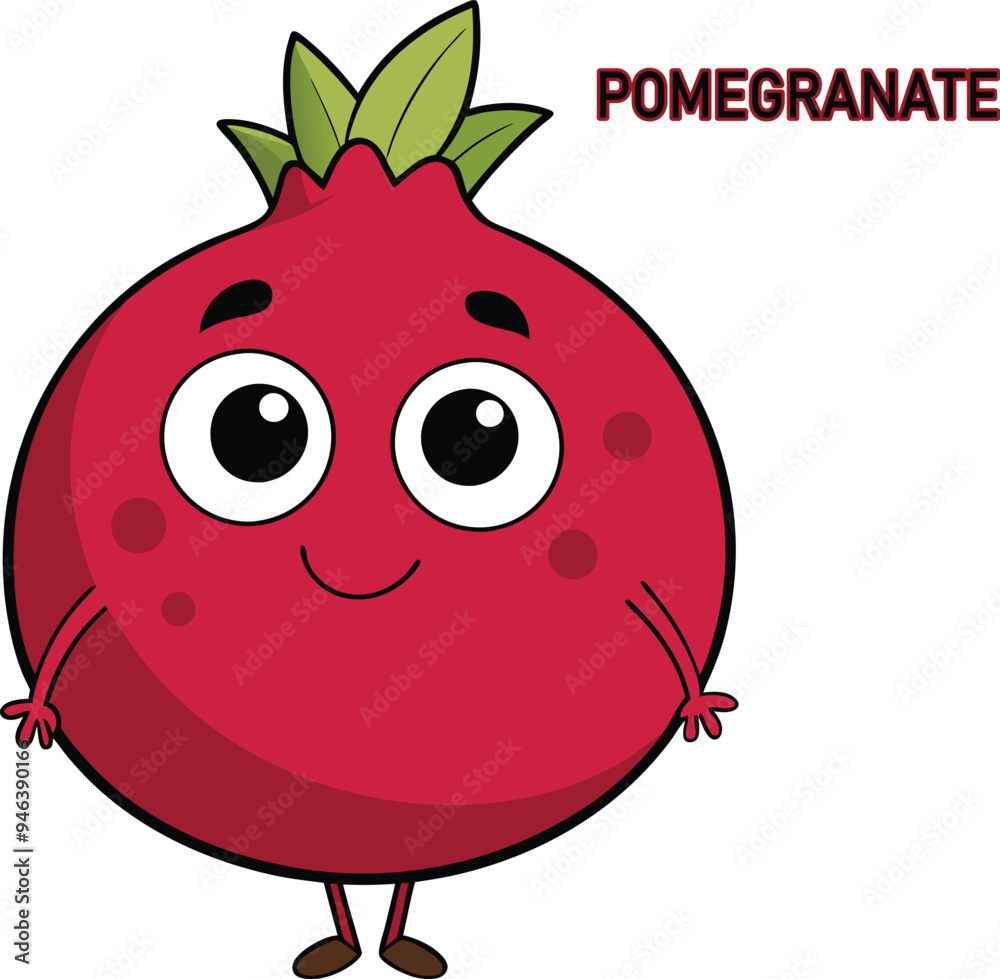 Obraz premium pomegranate fruits cartoon vector art illustration design