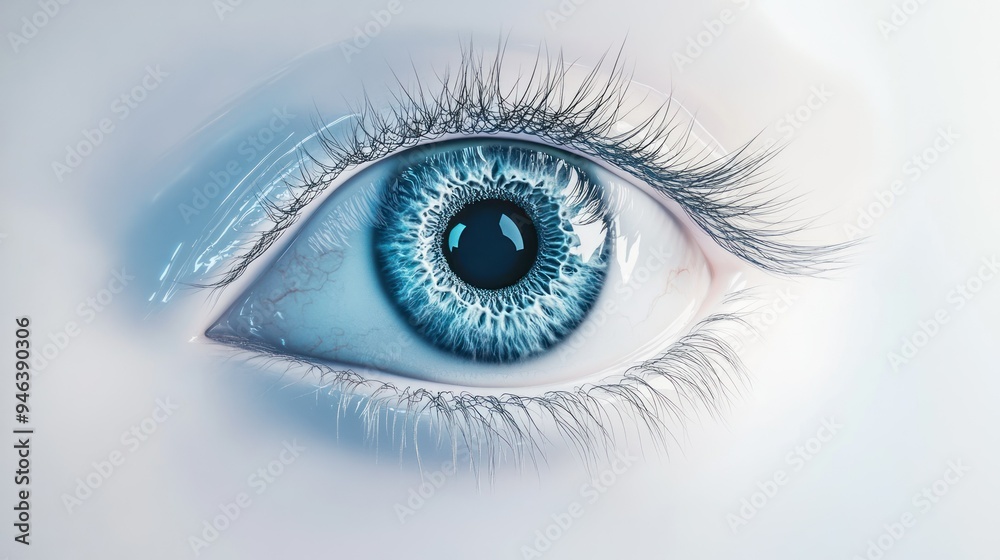 Close-up of a Blue Eye with Visible Blood Vessels Close-up of a Blue Eye with Visible Blood Vessels