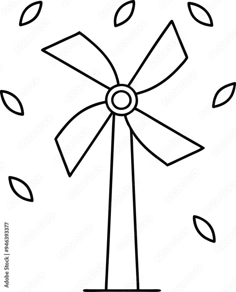 A simple windmill with leaves dancing softly in the wind ready for color
A simple windmill with leaves dancing softly in the wind ready for color