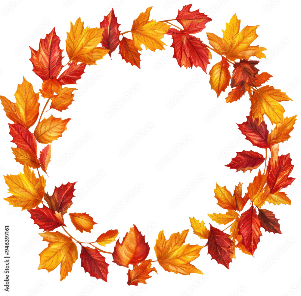 Rounded Autumn Leaves Frame Clip Art, Vibrant Fall Colors on Transparent or White Background. Halloween or Thanksgiving Seasonal Decorations and Crafts for Banner or Poster Rounded Autumn Leaves Frame Clip Art, Vibrant Fall Colors on Transparent or White Background. Halloween or Thanksgiving Seasonal Decorations and Crafts for Banner or Poster