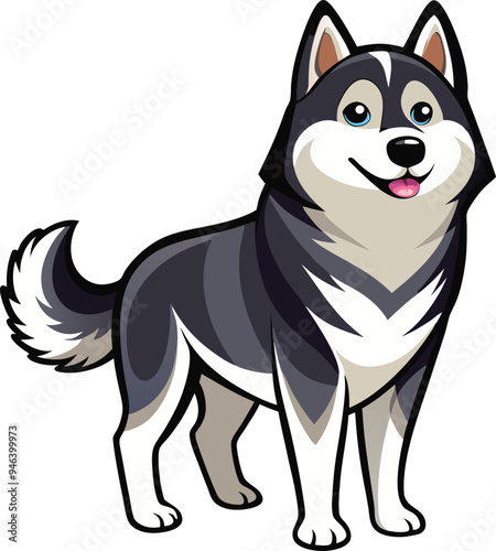 Alaskan Malamute Dog Vector, Clipart