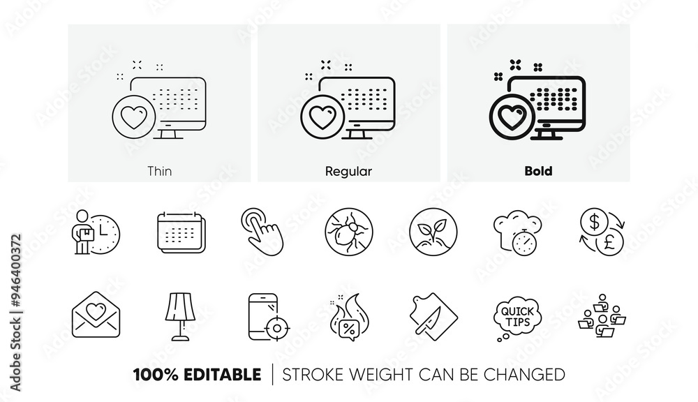 Bed bugs, Cursor and Quick tips line icons. Pack of Startup, Cutting board, Cooking timer icon. Delivery man, Heart, Table lamp pictogram. Currency exchange, Calendar, Teamwork. Line icons. Vector Bed bugs, Cursor and Quick tips line icons. Pack of Startup, Cutting board, Cooking timer icon. Delivery man, Heart, Table lamp pictogram. Currency exchange, Calendar, Teamwork. Line icons. Vector