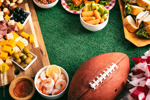 Sports: Footballl Tailgate Party With Copyspace In Center