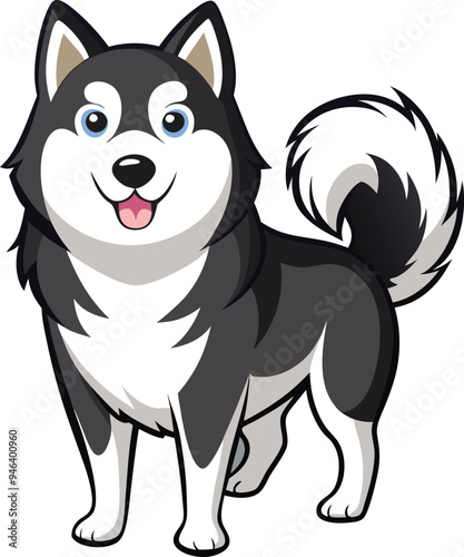 Alaskan Malamute Dog Vector, Clipart