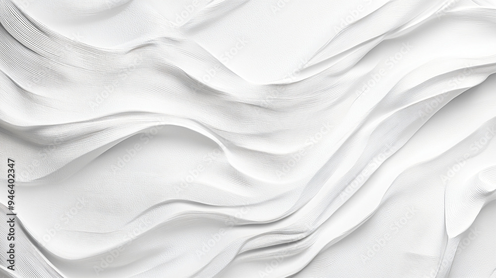 Naklejka premium White textured surface with delicate undulating patterns and smooth curves
