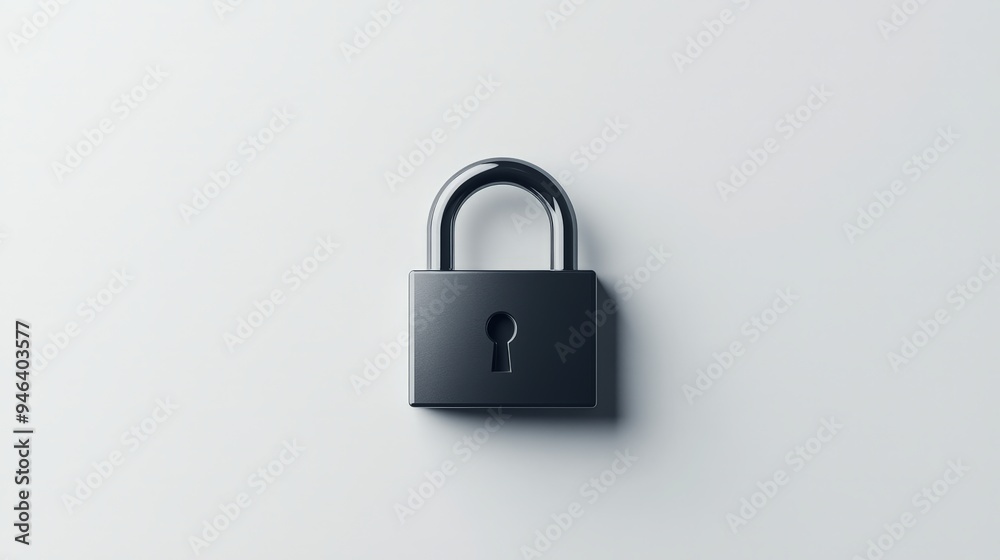 A sleek, minimalist lock icon centered on a plain white background, symbolizing digital security. A sleek, minimalist lock icon centered on a plain white background, symbolizing digital security.