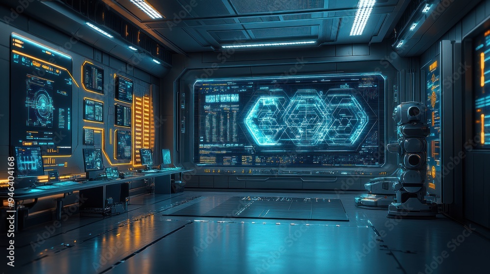 Obraz premium Futuristic Control Room
