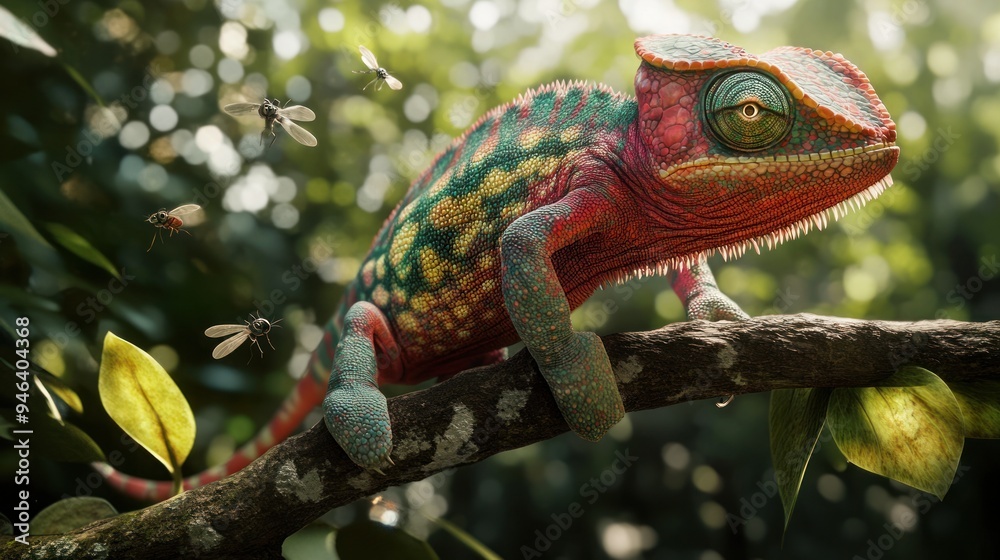 A Colorful Chameleon on a Branch A Colorful Chameleon on a Branch