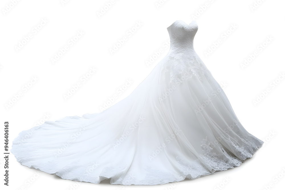 White wedding dress isolated on white background White wedding dress isolated on white background