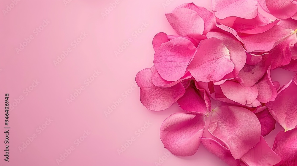 Obraz premium Pink Rose Petals on Pink Background