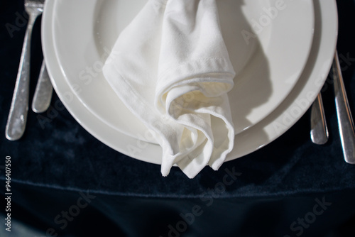festive table setting for a wedding banquet or a solemn event.