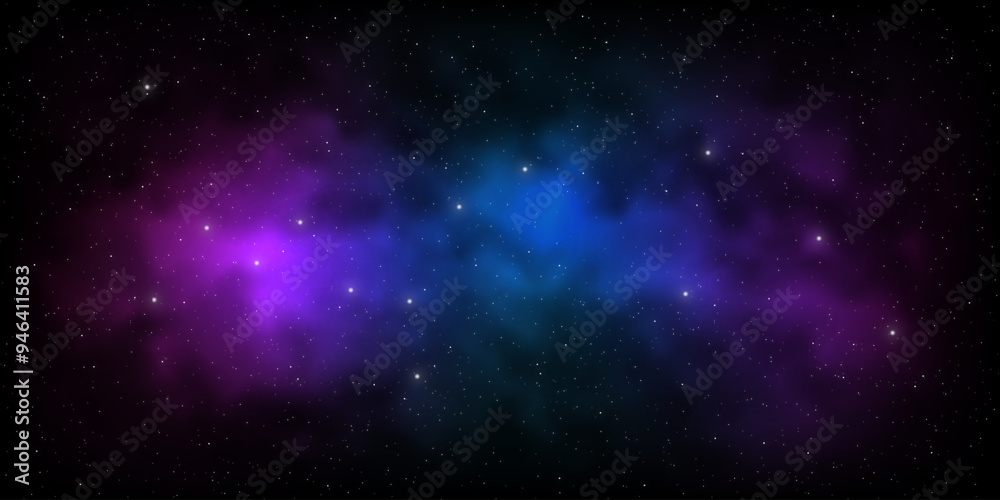 Fototapeta premium Sky galaxy cloud nebula stars dark night universe milky way cosmos vector