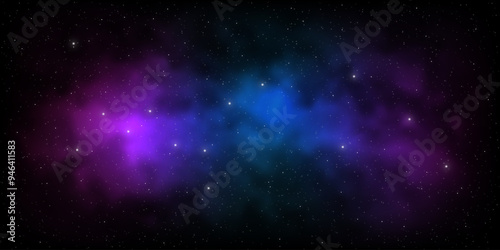Sky galaxy cloud nebula stars dark night universe milky way cosmos vector