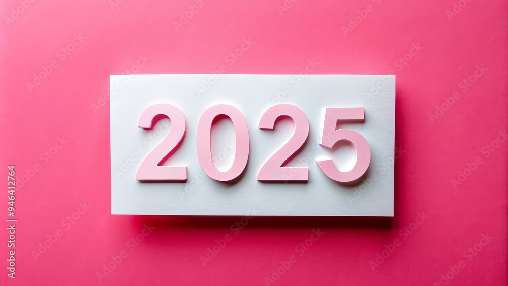 Minimalistic 2025 Design with Pastel Pink Numbers on Pink Background, Symbolizing New Year Minimalistic 2025 Design with Pastel Pink Numbers on Pink Background, Symbolizing New Year