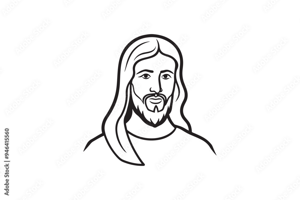 Jesus head silhouette vector illustration Jesus head silhouette vector illustration