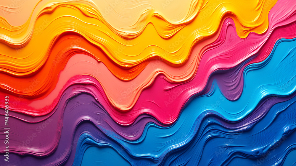 A vibrant background of colorful acrylic paint strokes arranged in an abstract pattern, creating a lively and playful atmosphere Generative AI A vibrant background of colorful acrylic paint strokes arranged in an abstract pattern, creating a lively and playful atmosphere Generative AI