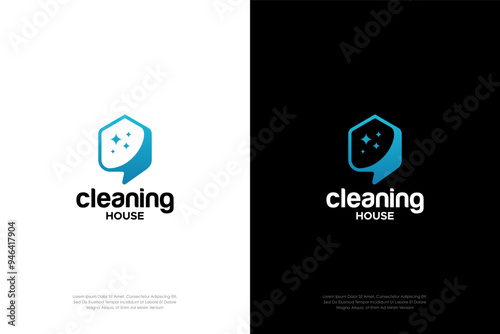 Cleaning house logo design vector
