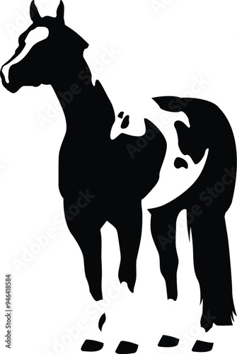 Paint horse silhouette