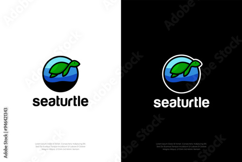 turtle blue logo design vector