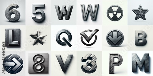 Brushed charcoal Lettering Typeface. AI generated illustration
