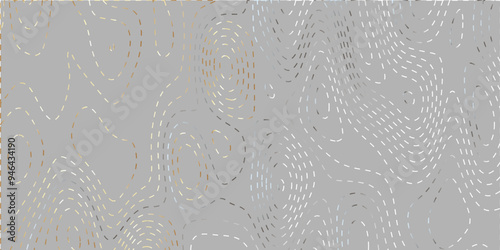 Luxury gray abstract topographic map background with gray dots texture. Contour map wavy background. Abstract Geographic Gradient line mountain on gray background. Geography scheme and terrain. 