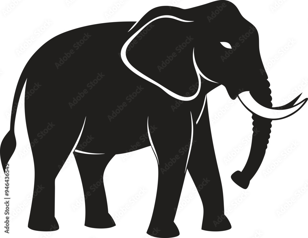 Fototapeta premium Elephant silhouette Vector art illustration 2 , Elephant silhouette