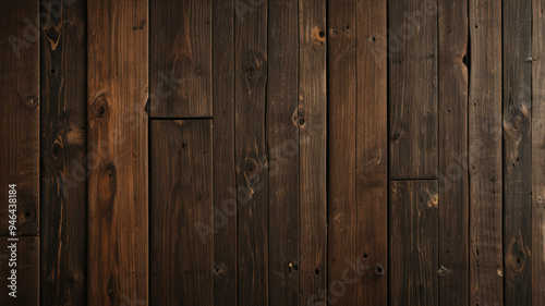 Fondo de tablón de madera de color marrón oscuro, papel tapiz. Antiguo fondo de madera con textura oscura grunge, la superficie de la antigua textura de madera marrón, vista superior de paneles.	

