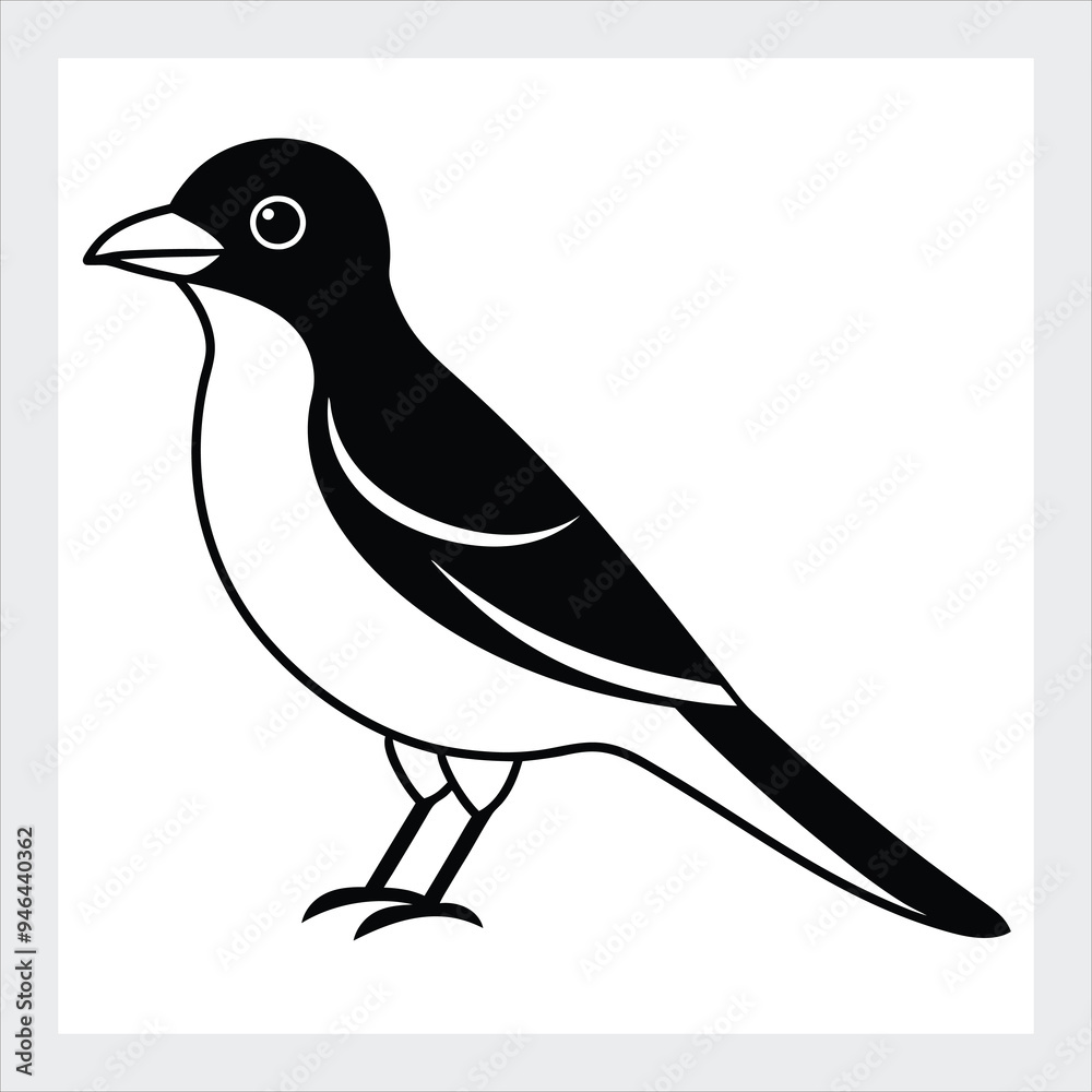 Naklejka premium Bird silhouette vector illustration icon.