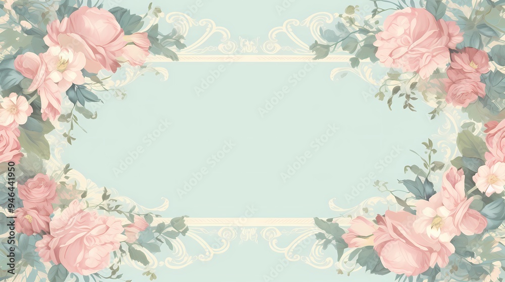 An elegant golden ornate frame with delicate roses suitable for luxury invitations and decor. An elegant golden ornate frame with delicate roses suitable for luxury invitations and decor.