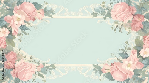 An elegant golden ornate frame with delicate roses suitable for luxury invitations and decor.