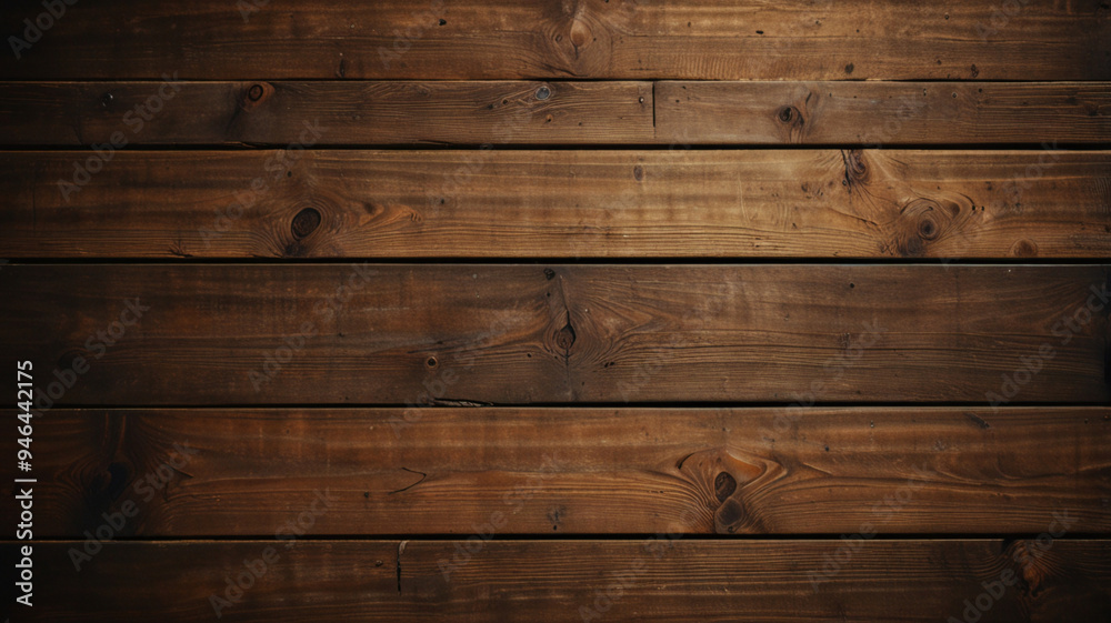 Naklejka premium Fondo de tablón de madera de color marrón oscuro, papel tapiz. Antiguo fondo de madera con textura oscura grunge, la superficie de la antigua textura de madera marrón, vista superior de paneles. 