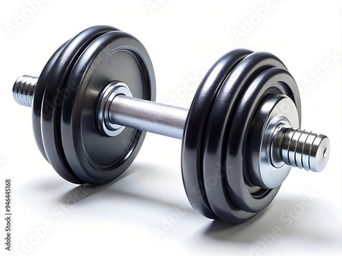 Dumbbell on white background