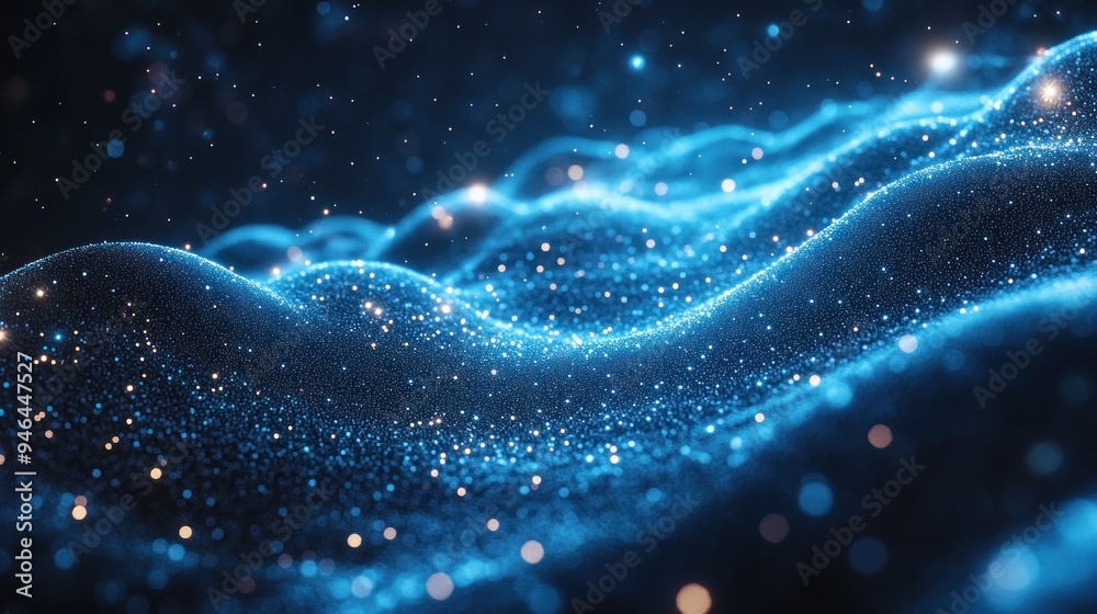 Abstract Blue Glitter Waves Abstract Blue Glitter Waves